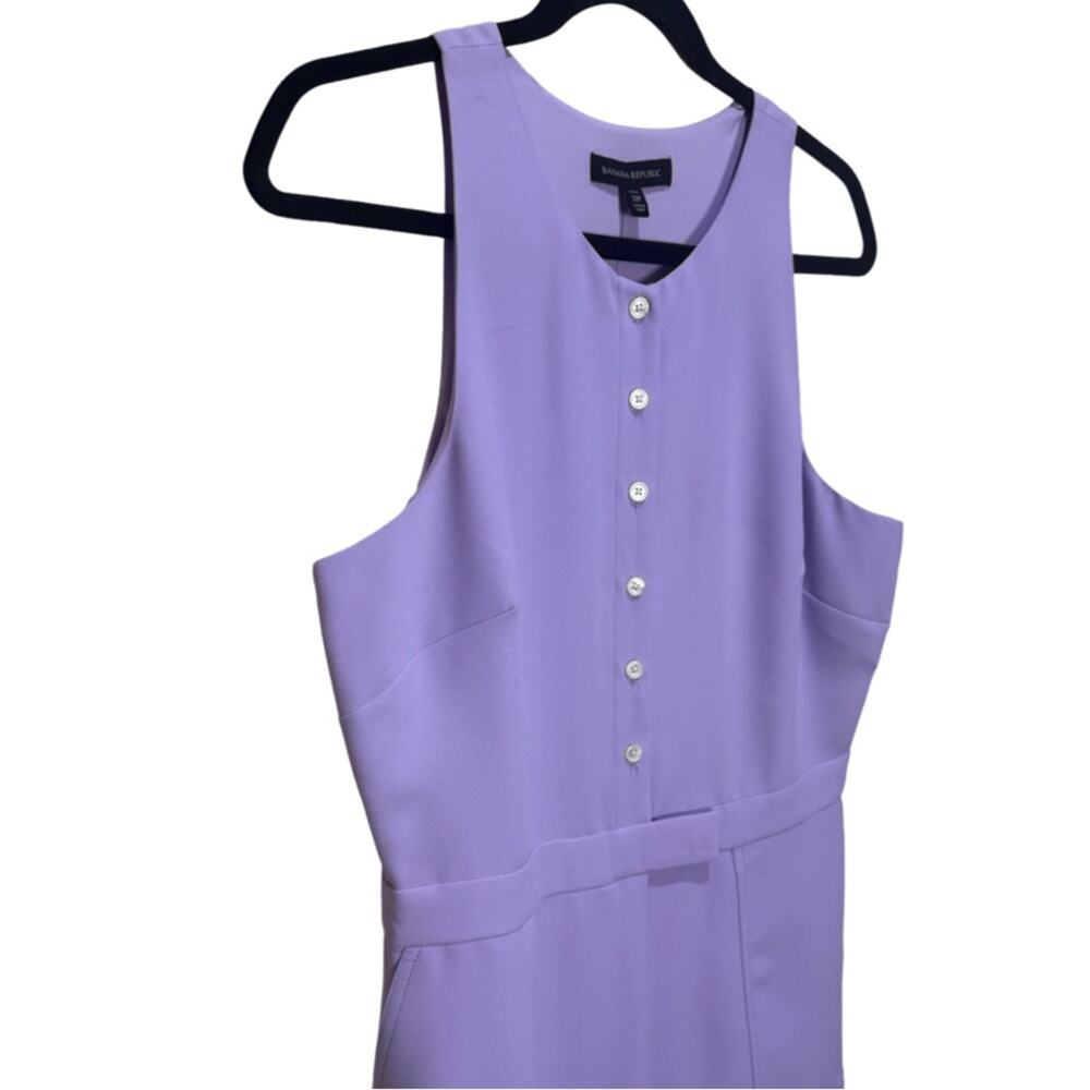 Banana Republic Lavender Button-Front Sleeveless Midi Dress 12P NWT - Picture 4 of 7
